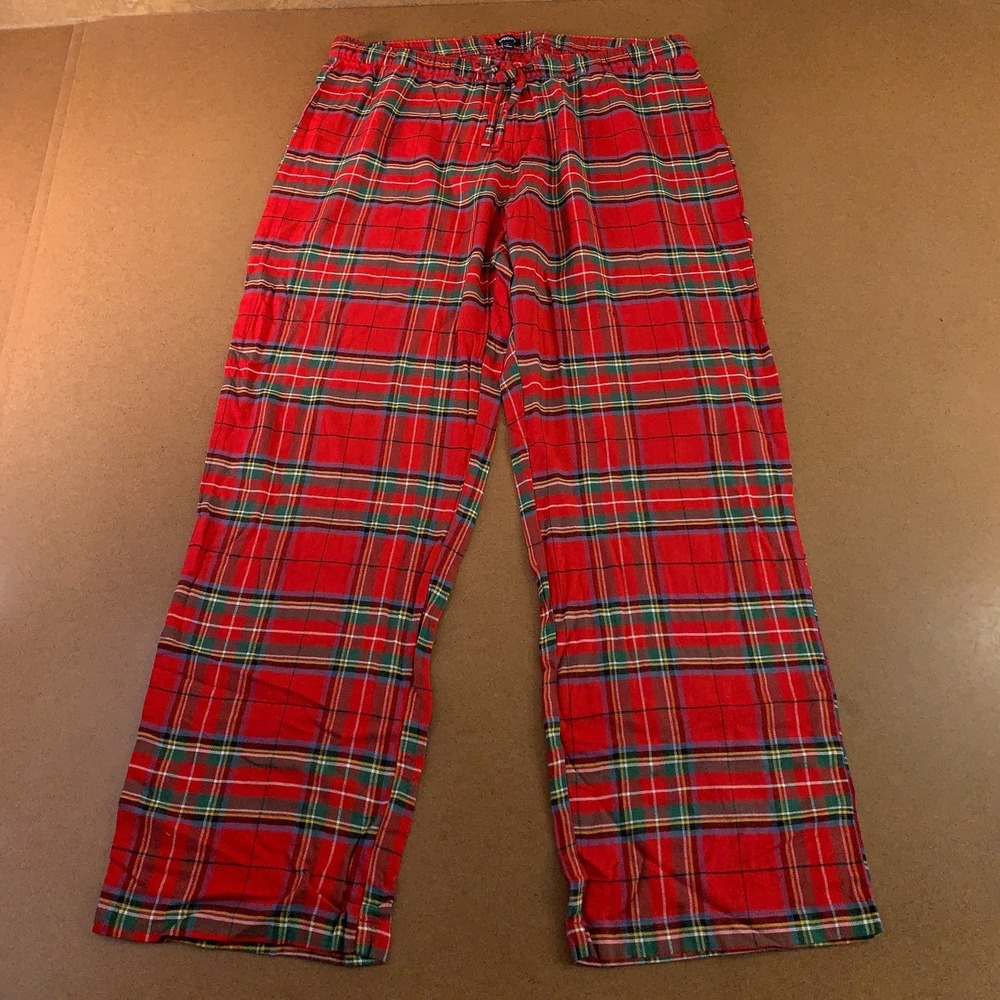 Gap Body Womens Size Large Red Plaid Flannel Straight Leg Pajama Pants New